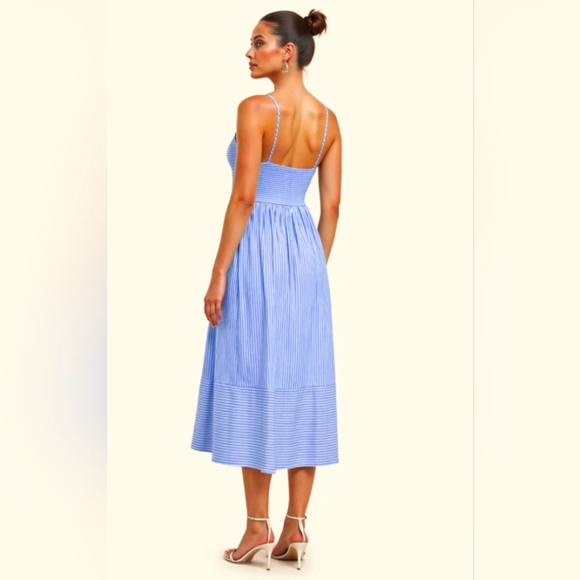 Hers & Mine Striped Bowtie Midi Dress - Picture 3 of 4